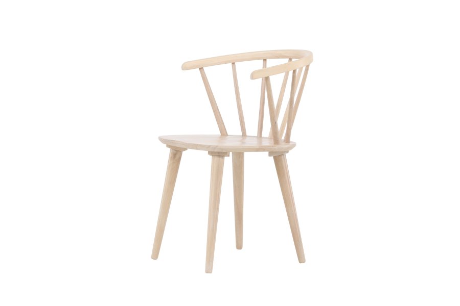 VENTURE DESIGN Bobby spisebordsstol, m. armln - hvidvasket gummitr