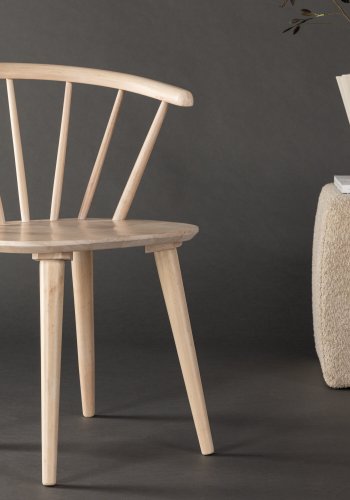 VENTURE DESIGN Bobby spisebordsstol, m. armln - hvidvasket gummitr