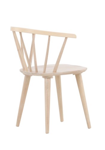 VENTURE DESIGN Bobby spisebordsstol, m. armln - hvidvasket gummitr