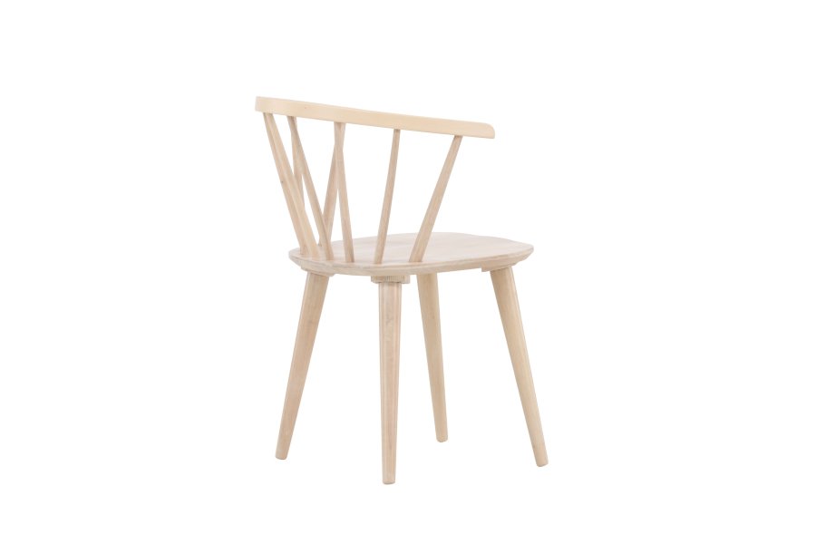 VENTURE DESIGN Bobby spisebordsstol, m. armln - hvidvasket gummitr