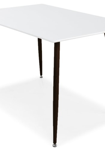 VENTURE DESIGN Polar spisebord, rektangulr - hvid MDF og sort stl (120x80)