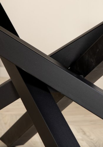 VENTURE DESIGN Piazza spisebord, rektangulr - gr finér og sort stl (180x90)