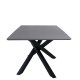 VENTURE DESIGN Piazza spisebord, rektangulr - gr finér og sort stl (180x90)