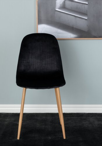 VENTURE DESIGN Polar spisebordsstol - sort polyester fljl og egelook stl