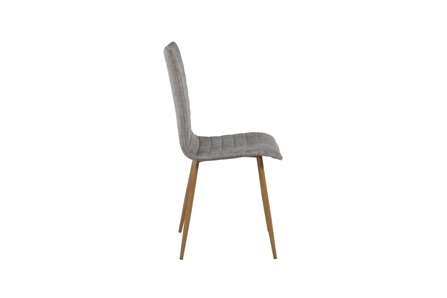 VENTURE DESIGN Windu Lyx spisebordsstol - lysegr polyesterhr og egefolieret stl