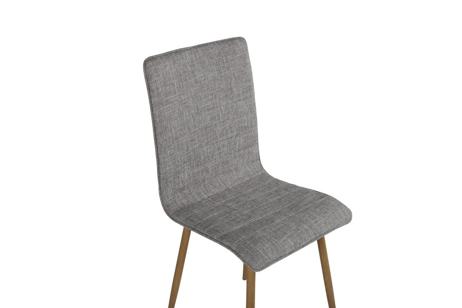 VENTURE DESIGN Windu Lyx spisebordsstol - lysegr polyesterhr og egefolieret stl