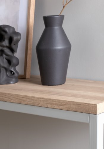 VENTURE DESIGN Rise sidebord, rektangulr - natur askepapirlaminat og gr stl (110x30)