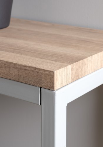 VENTURE DESIGN Rise sidebord, rektangulr - natur askepapirlaminat og gr stl (110x30)