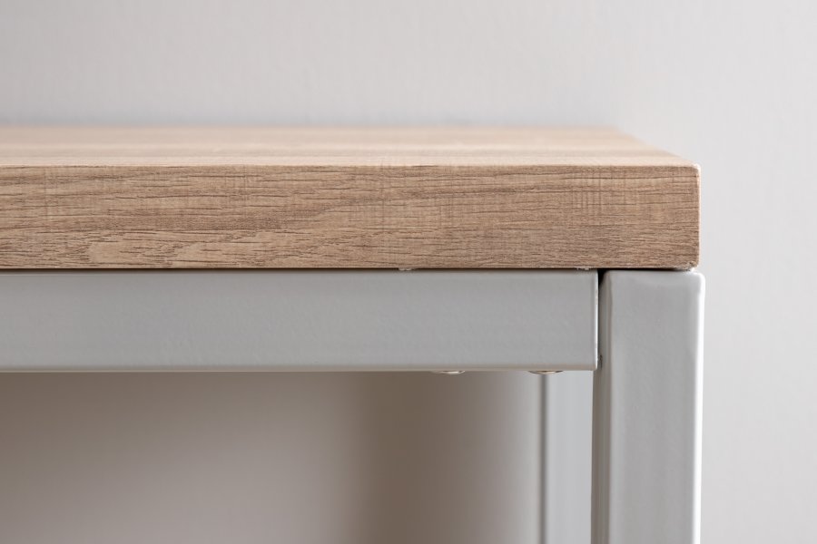 VENTURE DESIGN Rise sidebord, rektangulr - natur askepapirlaminat og gr stl (110x30)