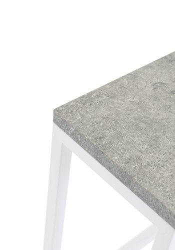 VENTURE DESIGN Rise sidebord, rektangulr - betongr papirlaminat og hvid stl (110x30)