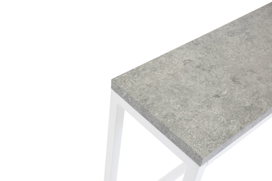VENTURE DESIGN Rise sidebord, rektangulr - betongr papirlaminat og hvid stl (110x30)