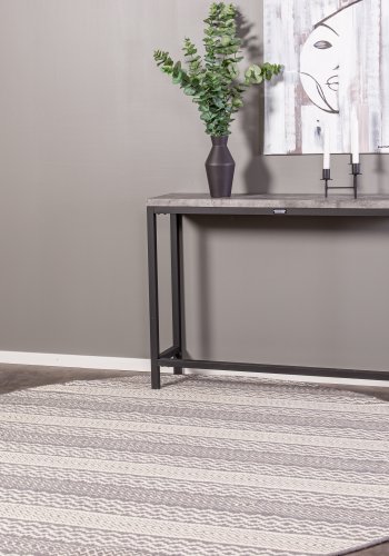 VENTURE DESIGN Rise sidebord, rektangulr - betongr papirlaminat og sort stl (110x30)