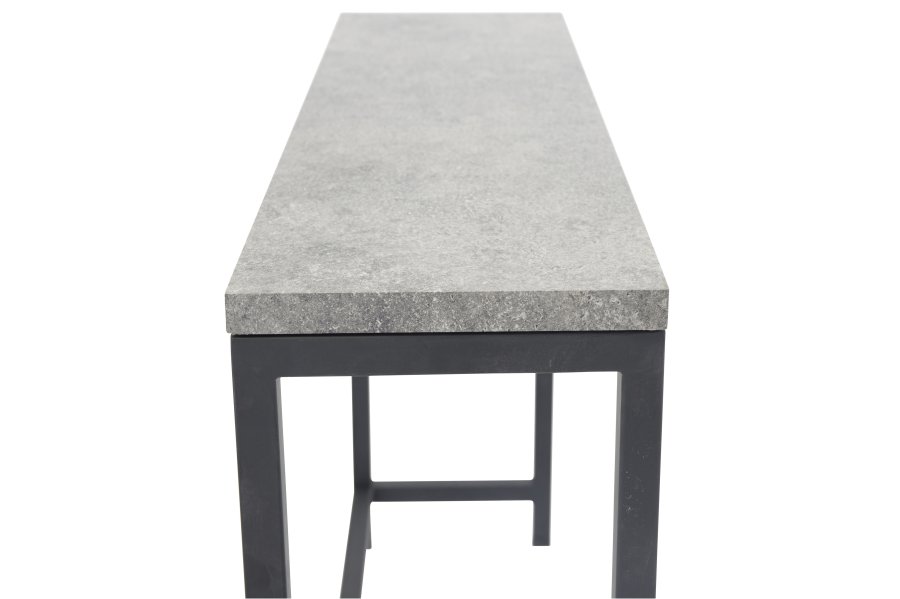 VENTURE DESIGN Rise sidebord, rektangulr - betongr papirlaminat og sort stl (110x30)