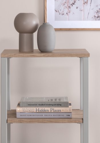 VENTURE DESIGN Rise sidebord, m. 1 hylde - natur askepapirlaminat og gr stl (45x30)