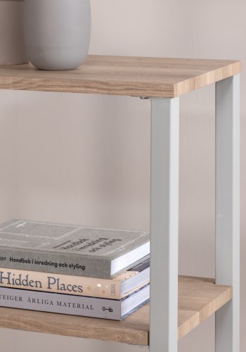 VENTURE DESIGN Rise sidebord, m. 1 hylde - natur askepapirlaminat og gr stl (45x30)