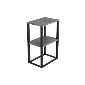 VENTURE DESIGN Rise sidebord, m. 1 hylde - betongr papirlaminat og sort stl (45x30)