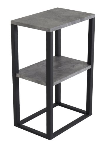 VENTURE DESIGN Rise sidebord, m. 1 hylde - betongr papirlaminat og sort stl (45x30)