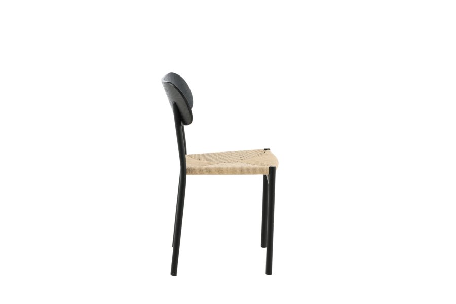 VENTURE DESIGN Polly spisebordsstol - rattan og sort MDF med finér/metal