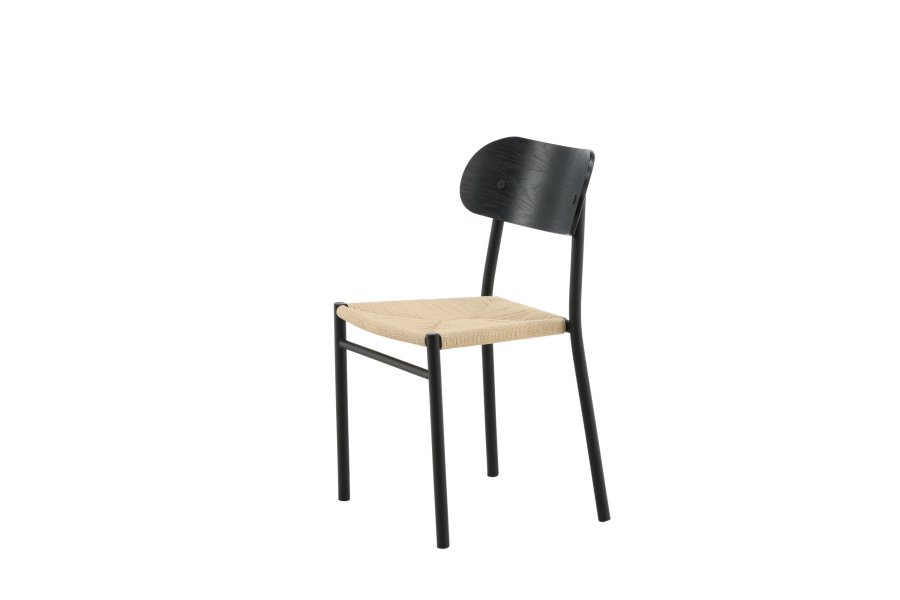 VENTURE DESIGN Polly spisebordsstol - rattan og sort MDF med finér/metal