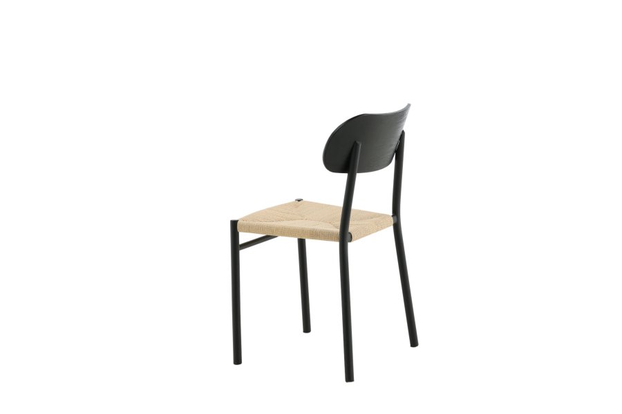 VENTURE DESIGN Polly spisebordsstol - rattan og sort MDF med finér/metal