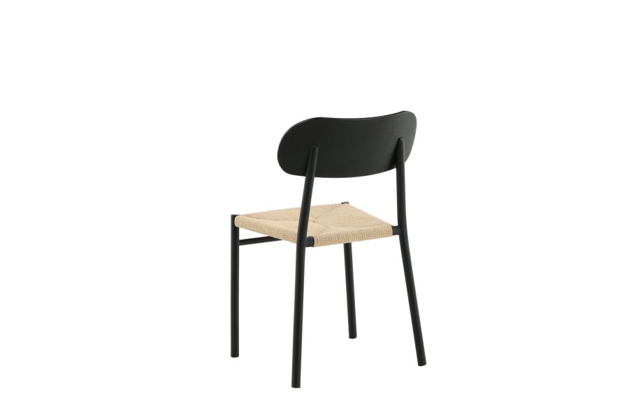 VENTURE DESIGN Polly spisebordsstol - rattan og sort MDF med finér/metal