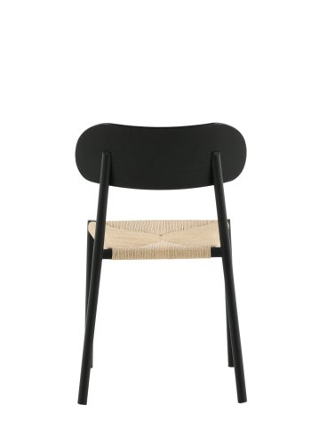 VENTURE DESIGN Polly spisebordsstol - rattan og sort MDF med finér/metal