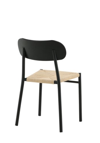 VENTURE DESIGN Polly spisebordsstol - rattan og sort MDF med finér/metal