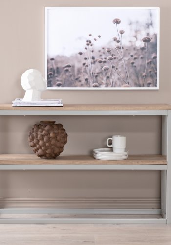 VENTURE DESIGN Rise sidebord, m. 1 hylde - natur askepapirlaminat og gr stl (110x30)