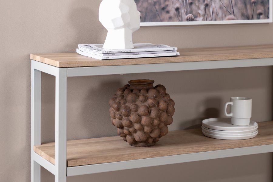 VENTURE DESIGN Rise sidebord, m. 1 hylde - natur askepapirlaminat og gr stl (110x30)