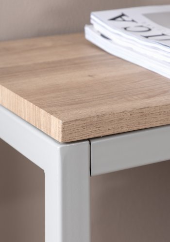 VENTURE DESIGN Rise sidebord, m. 1 hylde - natur askepapirlaminat og gr stl (110x30)