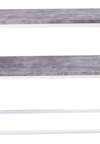 VENTURE DESIGN Rise sidebord, m. 1 hylde - betongr papirlaminat og hvid stl (110x30)