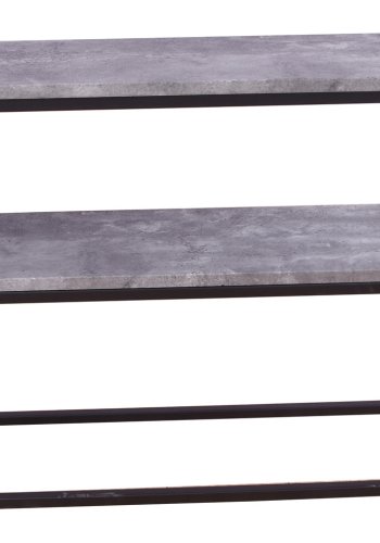 VENTURE DESIGN Rise sidebord, m. 1 hylde - betongr papirlaminat og sort stl (110x30)