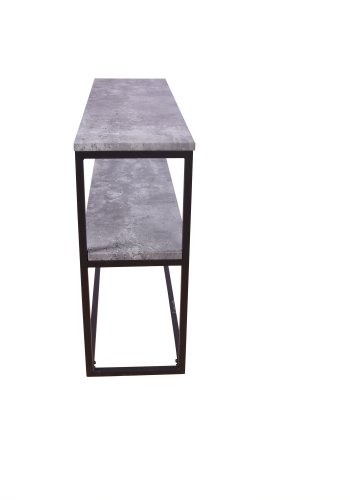 VENTURE DESIGN Rise sidebord, m. 1 hylde - betongr papirlaminat og sort stl (110x30)