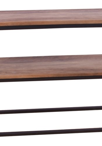 VENTURE DESIGN Rise sidebord, m. 1 hylde - teaktrsfarvet papirlaminat og sort stl (110x30)