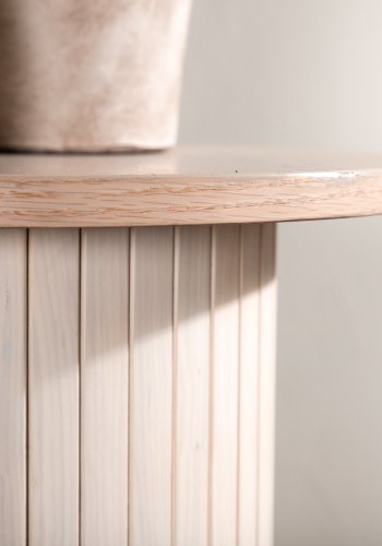 VENTURE DESIGN Bianca sidebord, rund - hvidkalket finér (40)