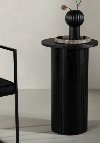 VENTURE DESIGN Bianca sidebord, rund - sort finér (40)