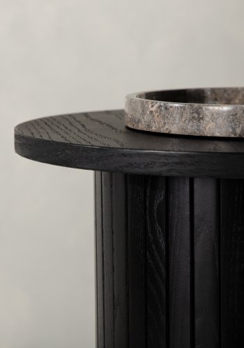 VENTURE DESIGN Bianca sidebord, rund - sort finér (40)