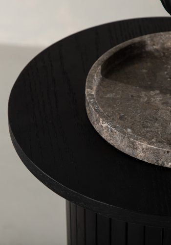 VENTURE DESIGN Bianca sidebord, rund - sort finér (40)