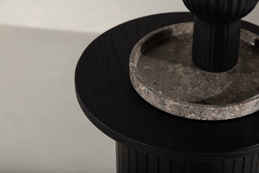 VENTURE DESIGN Bianca sidebord, rund - sort finér (40)