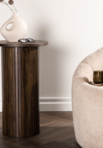 VENTURE DESIGN Bianca sidebord, rund - mokka finér (40)