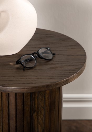 VENTURE DESIGN Bianca sidebord, rund - mokka finér (40)