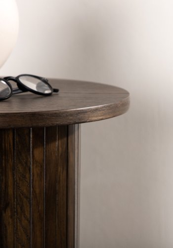 VENTURE DESIGN Bianca sidebord, rund - mokka finér (40)