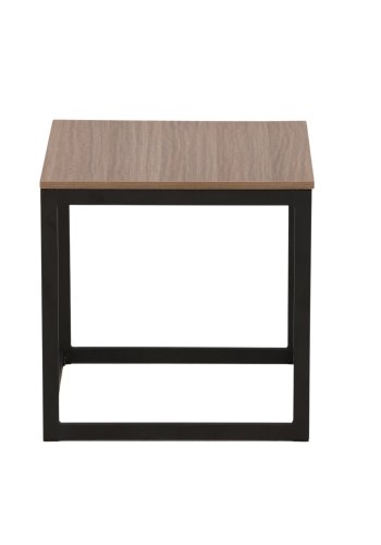 VENTURE DESIGN Arbor sidebord, kvadratisk - mrkebrun MDF og sort stl (50x50)