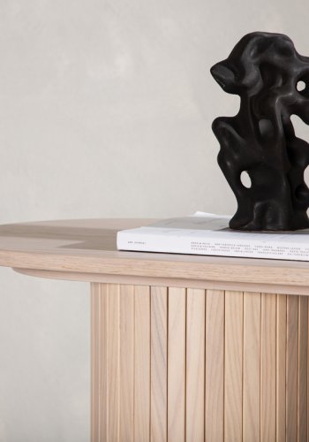 VENTURE DESIGN Bianca konsolbord, oval - hvidkalket finér (130x40)