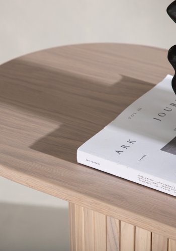 VENTURE DESIGN Bianca konsolbord, oval - hvidkalket finér (130x40)