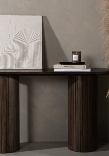VENTURE DESIGN Bianca konsolbord, oval - mokka finér (130x40)