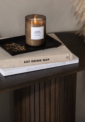 VENTURE DESIGN Bianca konsolbord, oval - mokka finér (130x40)