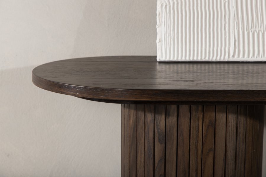 VENTURE DESIGN Bianca konsolbord, oval - mokka finér (130x40)