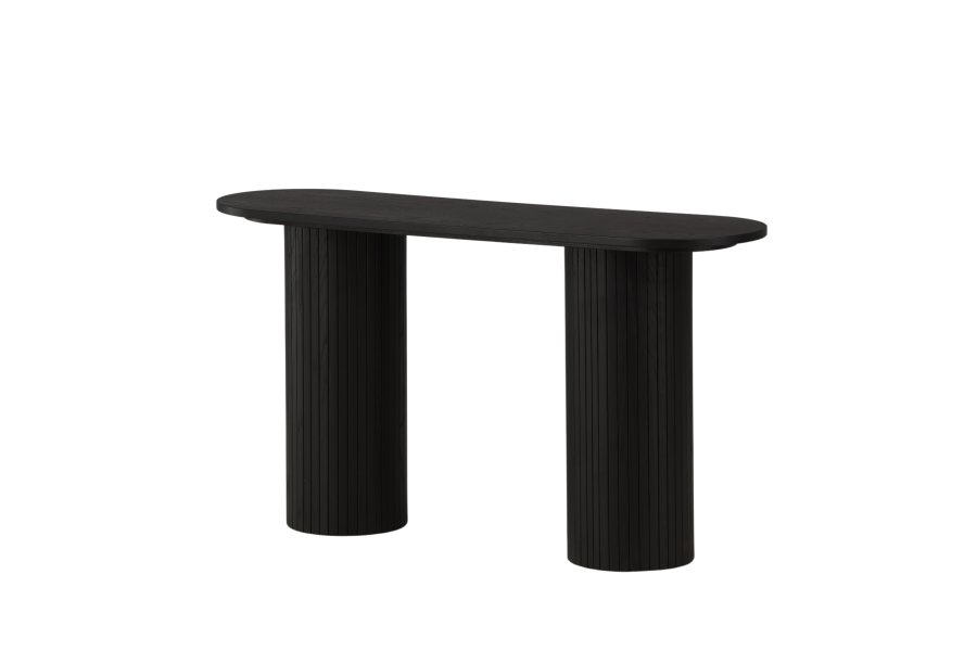 VENTURE DESIGN Bianca konsolbord, oval - sort finér (130x40)