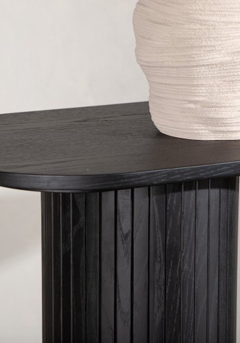 VENTURE DESIGN Bianca konsolbord, oval - sort finér (130x40)